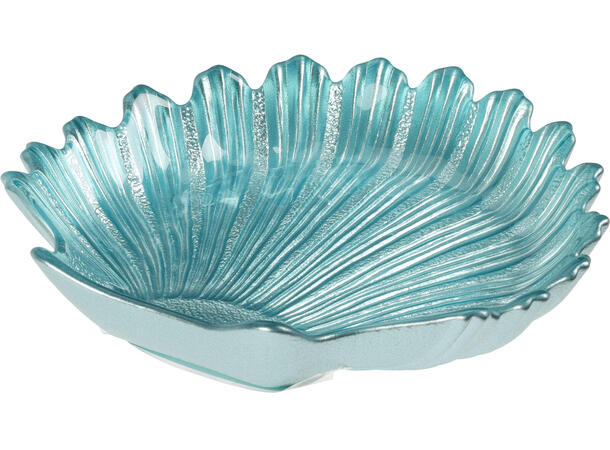 Skål skjell glass 16x2cm 220gr 3ass Forpk 20stk Metallisk blå 