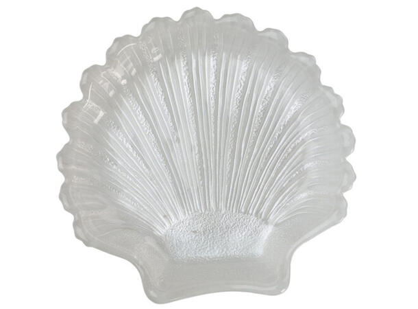 Skål skjell glass 16x2cm 220gr 3ass Forpk 20stk Metallisk blå 