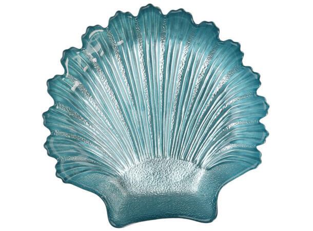 Skål skjell glass 16x2cm 220gr 3ass Forpk 20stk Metallisk blå 
