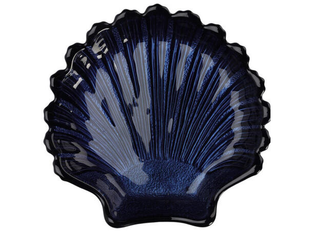 Skål skjell glass 16x2cm 220gr 3ass Forpk 20stk Metallisk blå 