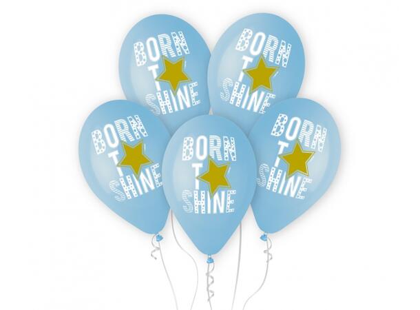 Ballong Born Shine blå 33cm 5 stk Premium Helium latex 