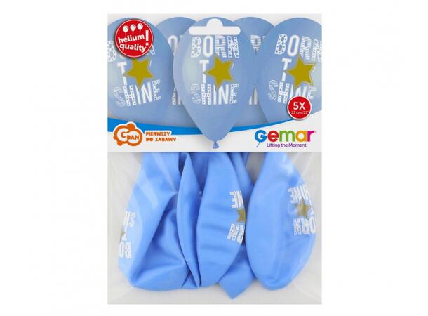 Ballong Born Shine blå 33cm 5 stk Premium Helium latex 