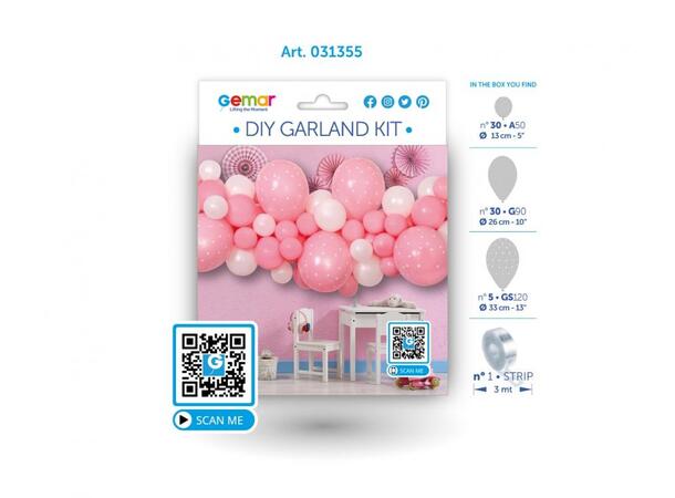Ballong bue rosa 65 ballonger Inkludert tape 