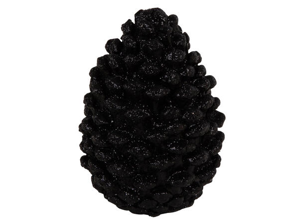 Kongle stående sort gullglitter h:12,5cm 210gram 
