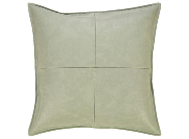 Pute 45x45cm m/trekk skinn PU Grønn Pute fjær/dun 780gram fyllvekt 