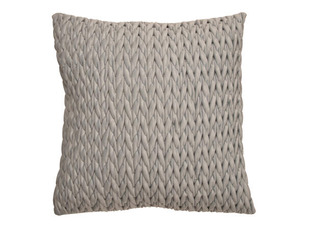 Putetrekk flettet isblå 45x45cm Velur 100 % polyester 