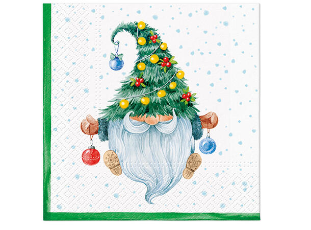 Serviett Fancy Gnome Lunsjserviett 20 stk 3-lags 33x33cm 