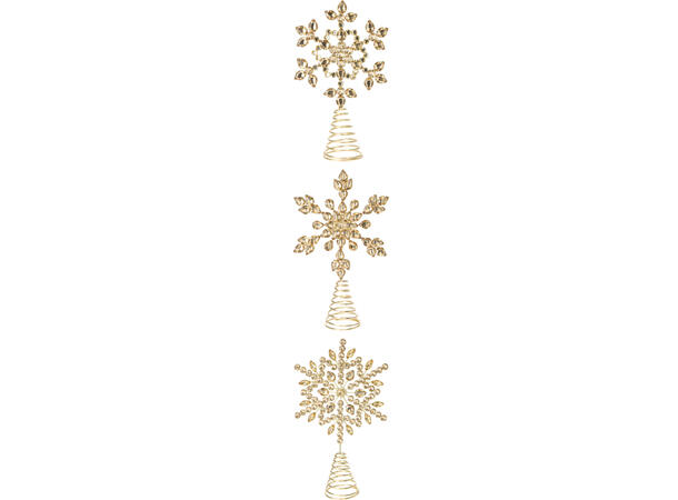 Stjerne juletre metall dekor gull d:26cm 