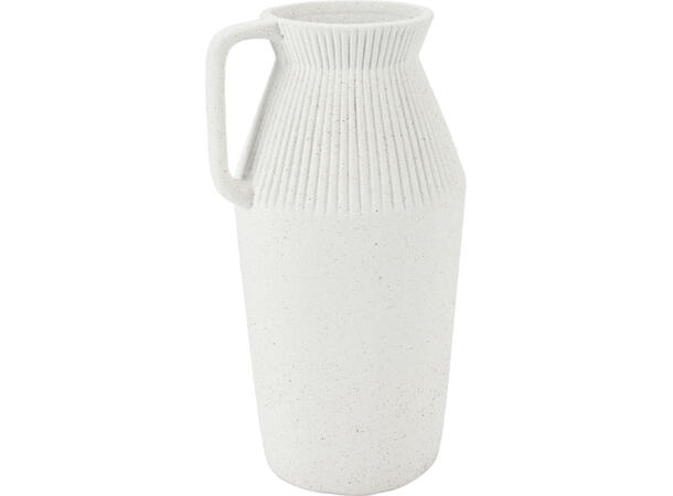 Vase m/håndtak porselen hvit h:26cm 
