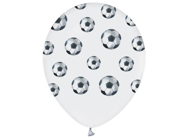 Ballong Fotball Hvit m/sort 30cm 5stk 
