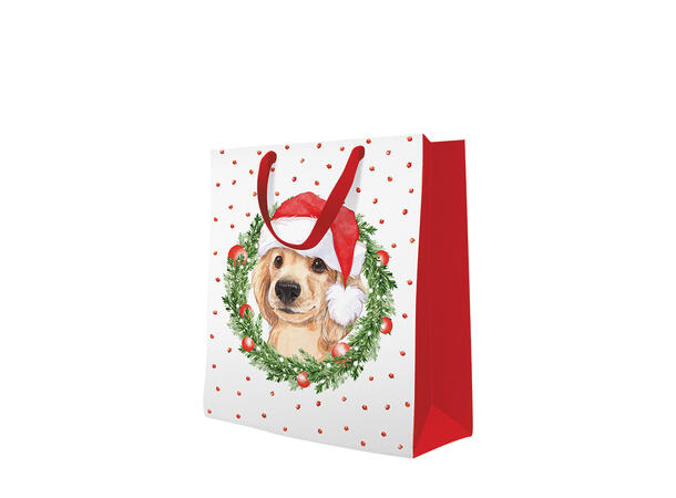 Gavepose Hund m/krans 26,5x13x33,5 