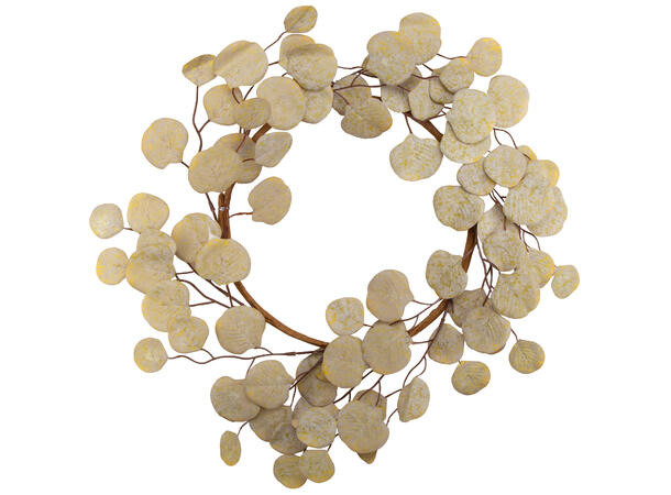 Krans grønne blader dia:51cm Forpk 6stk Stoff/filt materiale 