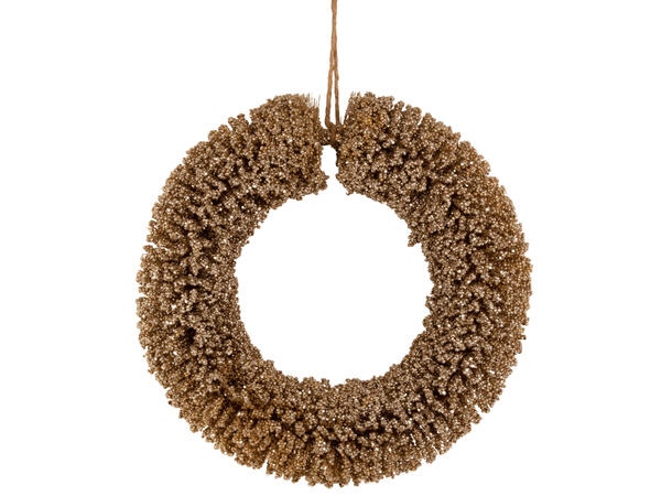 Krans gullfarget metalltråd d:40cm 