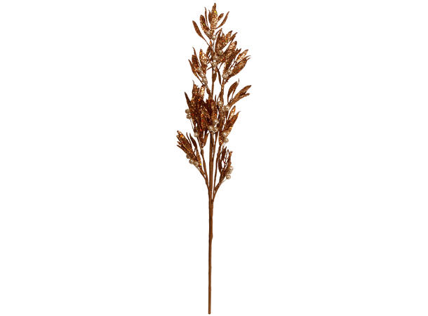 Kvist amber glitter med blad og bær 70cm 