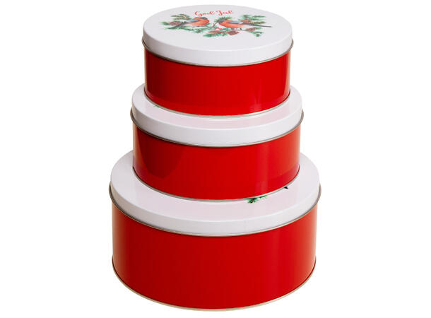 Metallboks Dompapp God Jul 6,7,9cm s/3 14x6,5cm 16x7cm 20x9cm 