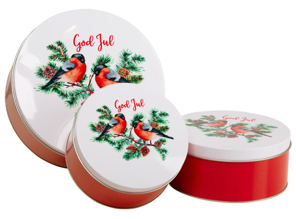 Metallboksl Dompapp God Jul 6,7,9cm s/3 14x6,5cm 16x7cm 20x9cm 