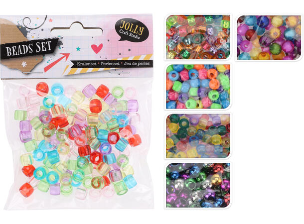 Perle fargerik 25gr pr pose 5ass Pose: 9,5x11,5cm 