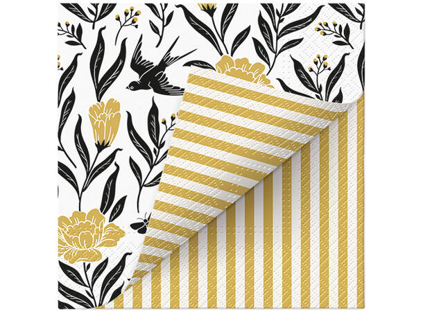 Serviett Swallow Boho 2-sidig trykk Lunsjserviett 20 stk 3-lags 33x33cm 