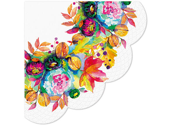 Serviett rund Power of Autumn Rund 12 stk 3-lags Dia:32cm 