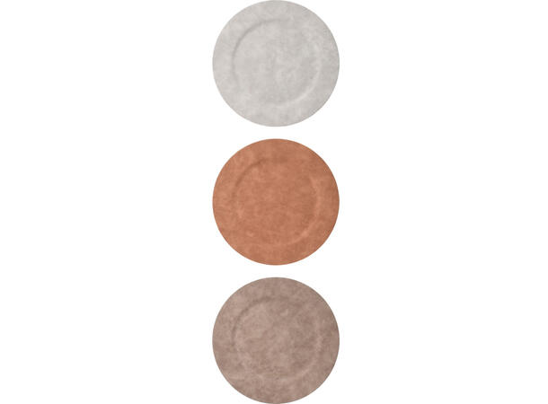 Dekketallerken soft grå/beige 33cm 3ass Grå, krem, kobber 