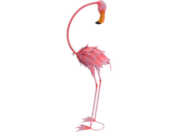 Flamingo metall rosa stående 36x34x72cm 