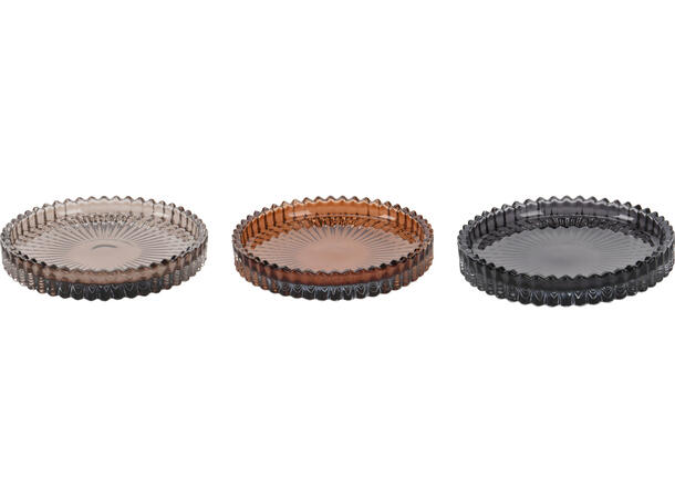 Lysfat amber, lys grå, grå d:10cm 3ass Forpakning: 12stk Vekt:124gram 