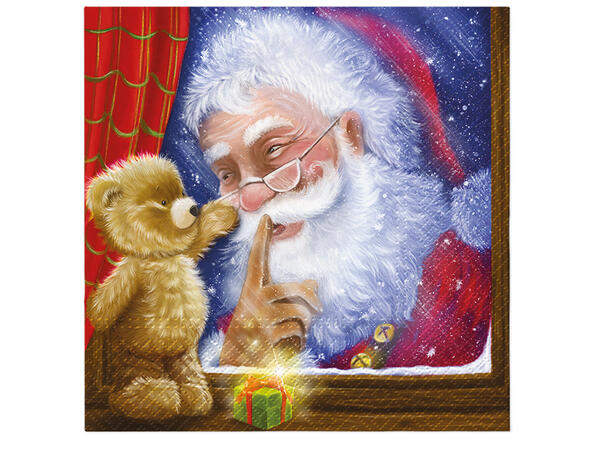 Serviett Surprise Santa TeteàTete Lunsjserviett 20 stk 3-lags 33x33cm 