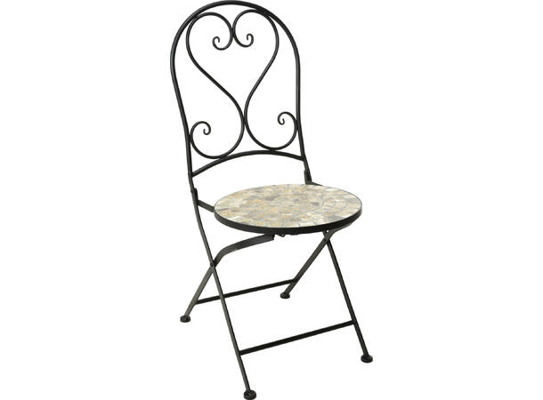 Stol kafèstol beige mosaikk 38x90cm Vekt:9kg Sammenleggbar 2stk pr eske 
