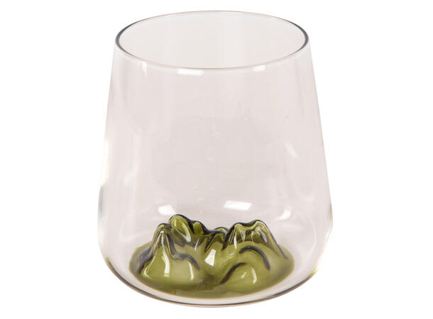 Glass blank med fjell h:9cm grønn 400ml Kan i oppvaskmaskin 