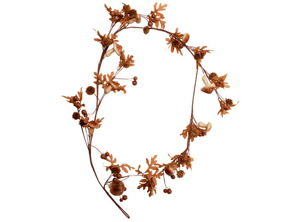 Kvist dekorlenke brun blad og sopp 153cm 
