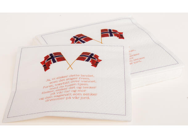Serviett 17. mai Ja vi elsker... Norge Lunsjserviett 20 stk 3-lags 33x33cm 