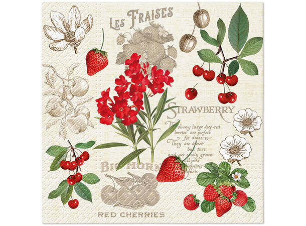 Serviett Summer Fruits Lunsjserviett 20 stk 3-lags 33x33cm 