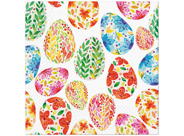 Serviett Watercolor eggs Lunsjserviett 20 stk 3-lags 33x33cm 