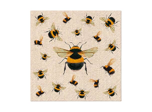 Serviett kaffe Dancing Bees Økologisk Kaffeserviett 20 stk 3-lags 25x25cm 