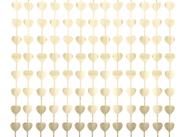 Gardin forheng gull hjerte 100x200cm Glittergardin 