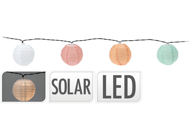 Lyslenke Solar LED 10stk runde 6cm 4ass Batteri:1xAA Nimh 600 Mah Solcellepanel 