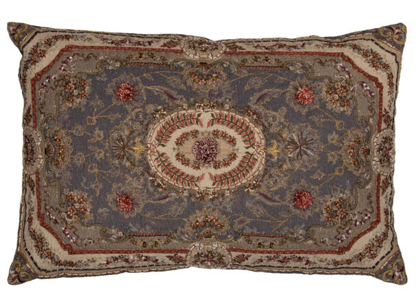 Putetrekk 40x60cm Trykt og Brodert Blå 100 % Bomull 