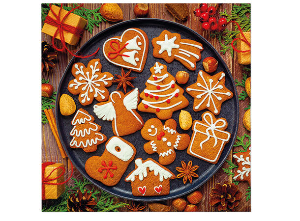 Serviett lunsj 20 stk Gingerbread icing 3 lag 33x33cm- TeteàTete Kolleksjon 
