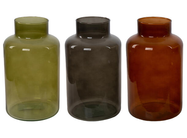 Vase resir. grønn/grå/amber 14x25cm 3ass Vekt:342gram 