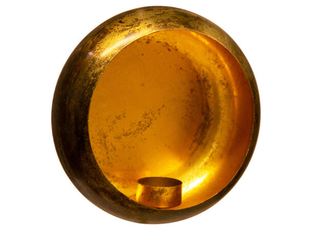 Veggstake rund antikk brass gull 20x8cm 