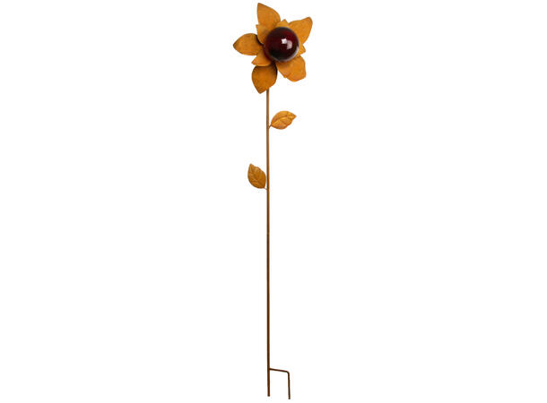 Blomsterpinne metall rust brun h:121cm 