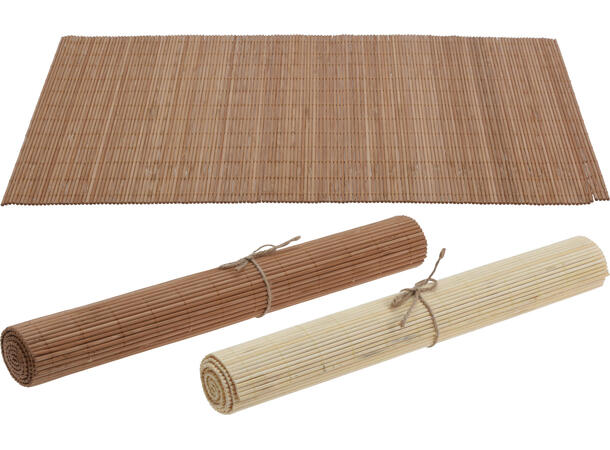 Dekkebrikke natur bambus 30X45cm 2ass Rull:300x35mm m/jutetau Vekt:155gram 