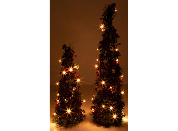 Juletre LED-lys røde bær kongler 20x60cm Batteri:3xAAA 