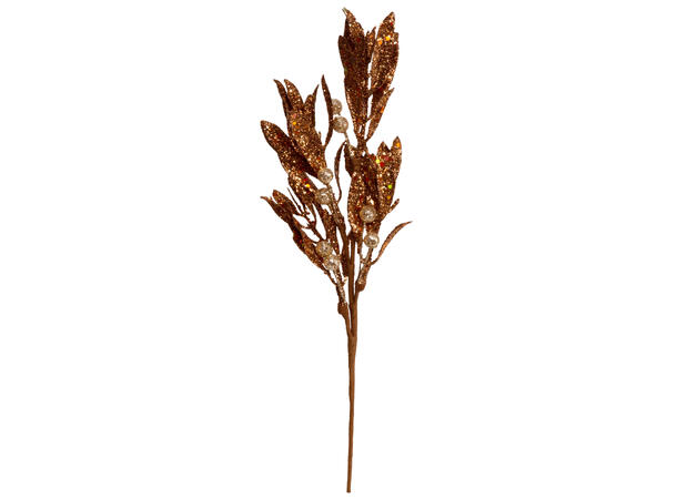 Kvist amber glitter med blad og bær 31cm 