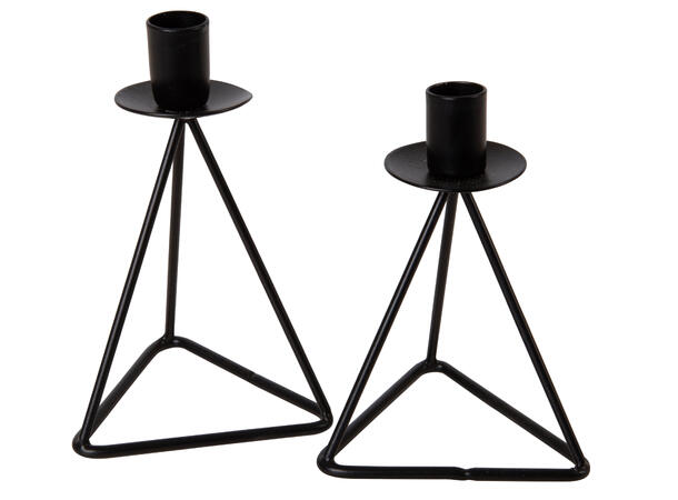 Lysestake minilys matt sort metall h:9cm Til kronelys mini 