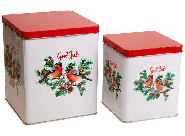 Metallboks Dompapp God Jul 14/18cm s/2 12x12x14cm 15,5x15,5x18cm 