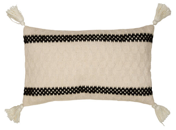 Putetrekk vevd bomull/lin sort 30x50cm 40% bomull 40 % polyester 20 % lin 