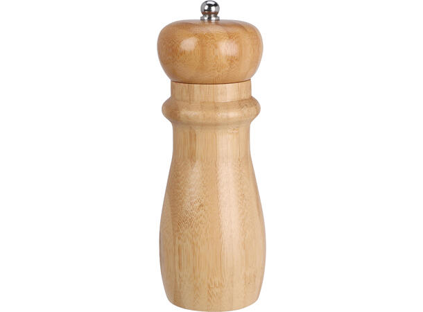 Salt og pepper kvern bambus 16cm 2 deler Med keramisk kvern og silikonpropp 