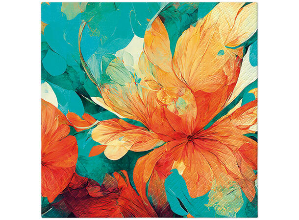 Serviett Zen Abstract Flower Lunsjserviett 20 stk 3-lags 33x33cm 