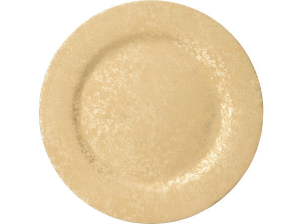 Dekketallerken gull/sort 33cm 2ass 